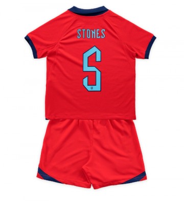 Lacne Dětský Futbalové dres Anglicko John Stones #5 MS 2022 Krátky Rukáv - Preč (+ trenírky)